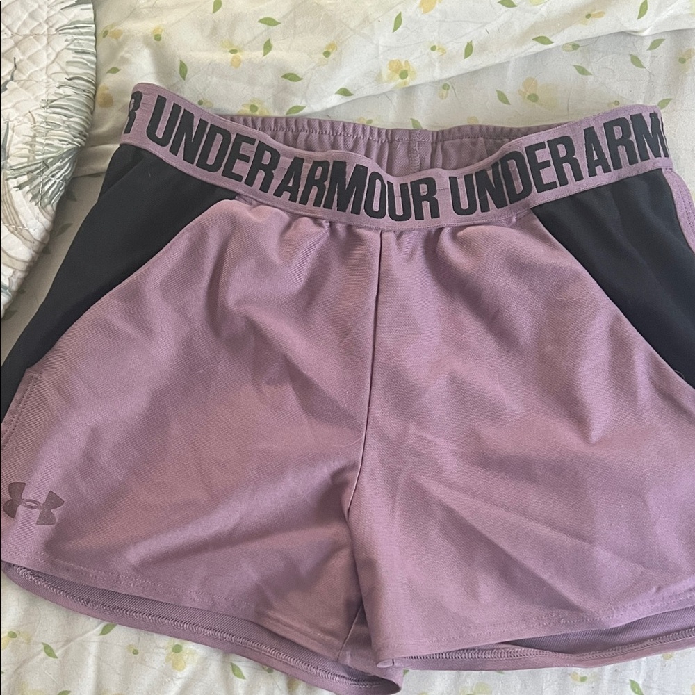 Under Armour Women's Lavender and Black Athletic Shorts